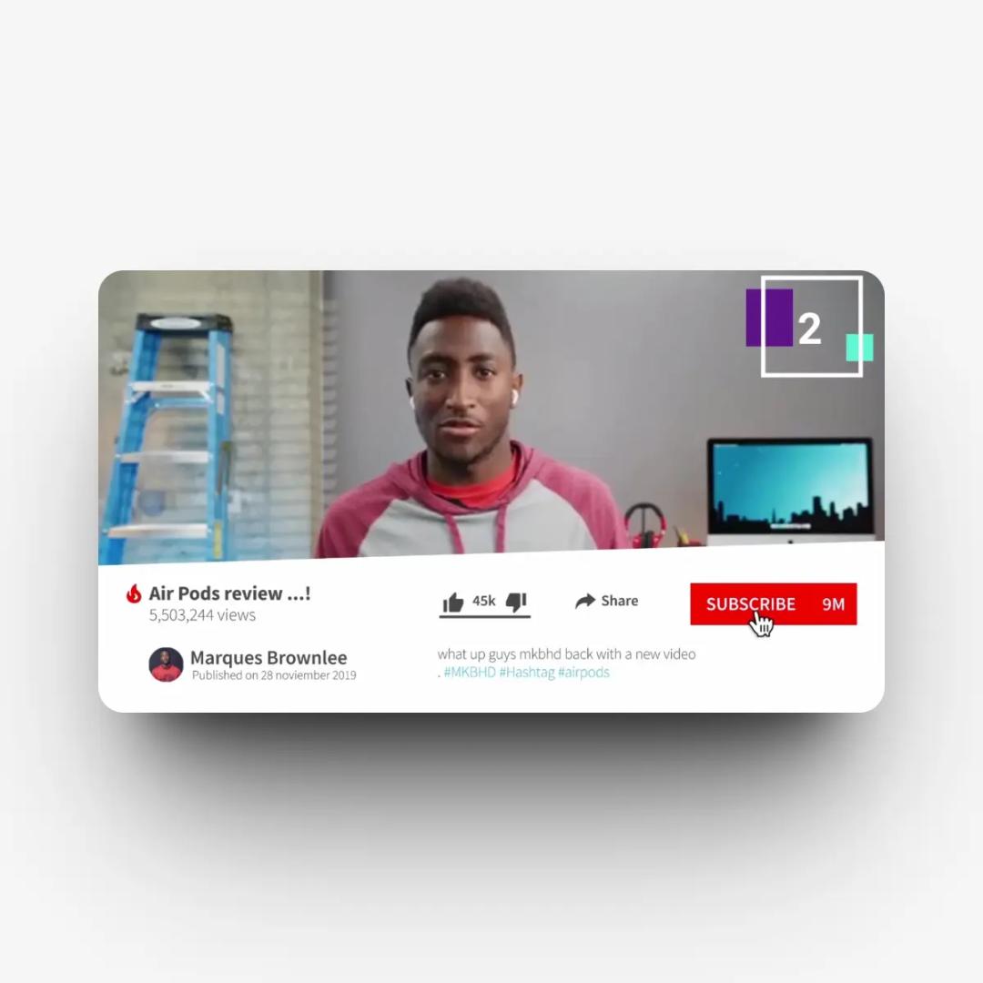 Minimalist MKBHD YouTube Subscribe and Bell Animation